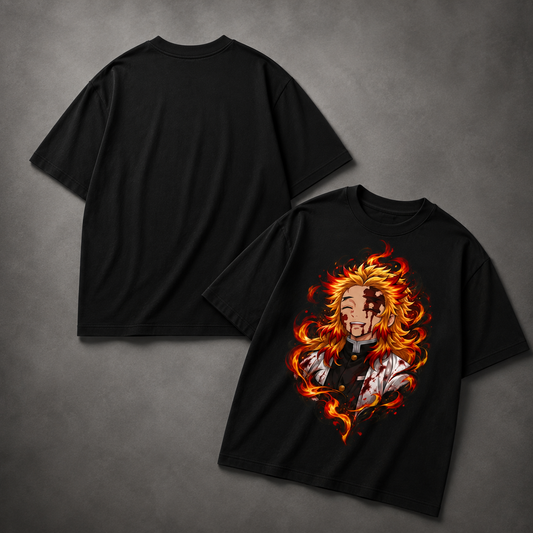 Rengoku Flame — Premium Anime Oversized T-Shirt
