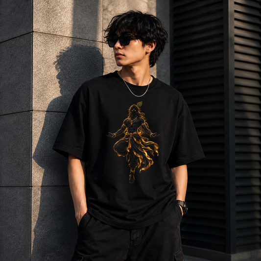 Krishna Divine Energy Oversized T-Shirt | Premium Spiritual Streetwear